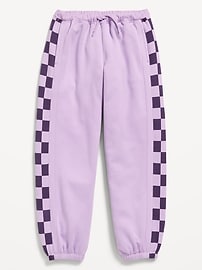 L'image numéro 4 présente Pantalon de jogging en coton ouaté coupe généreuse à taille haute pour fille