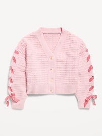 Image number 2 showing, SoSoft Bow-Tie Cardigan Sweater for Girls