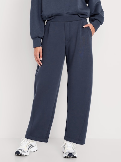 High-Waisted Bounce Fleece Barrel Sweatpants - Dusk Navy