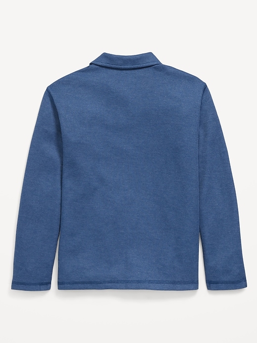 Image number 3 showing, Long-Sleeve French Rib-Knit Pocket Polo Shirt for Boys