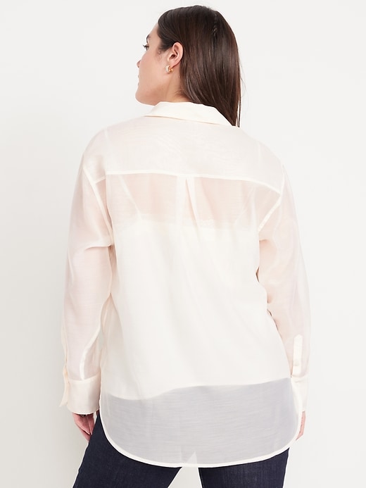 L'image numéro 6 présente Chemisier tunique ample en organza