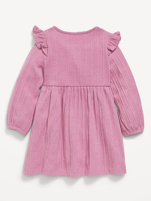 L'image numéro 2 présente Robe en tricot douillet à manches longues pour toute-petite fille