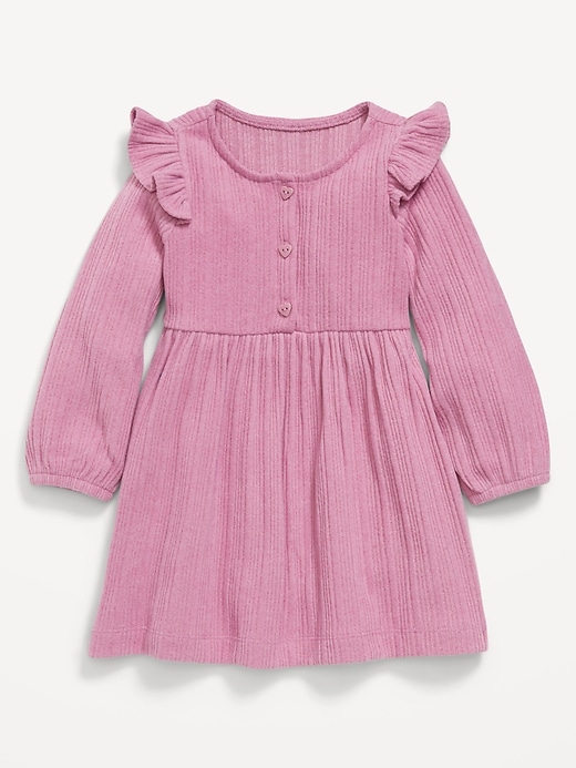 L'image numéro 1 présente Robe en tricot douillet à manches longues pour toute-petite fille