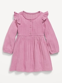L'image numéro 1 présente Robe en tricot douillet à manches longues pour toute-petite fille