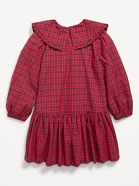 L'image numéro 3 présente Robe à col à manches longues à carreaux pour toute-petite fille
