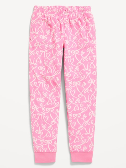 Pantalon de pyjama style jogging en micromolleton à carreaux pour fille - Claret Rosé