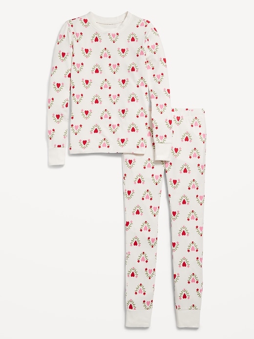 Image number 1 showing, Printed Snug-Fit Graphic Pajama Set for Girls