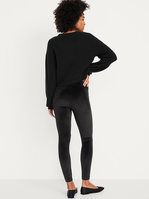 Image number 2 showing, High-Waisted Velour Fashion Ankle Leggings