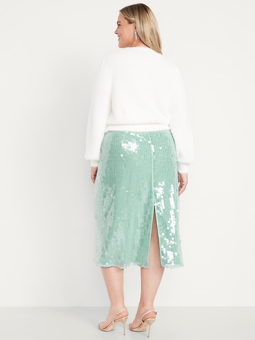 Image number 9 showing, High-Waisted Sequin Midi Pencil Skirt