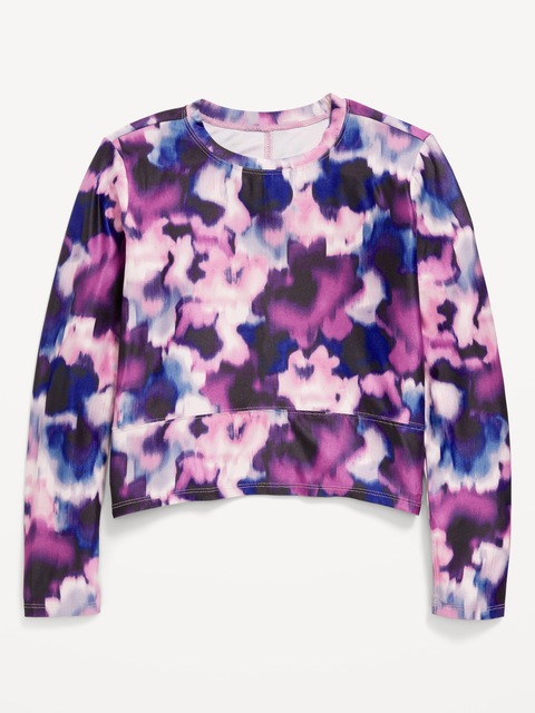 CloudMotion Printed Long-Sleeve Performance Top for Girls
