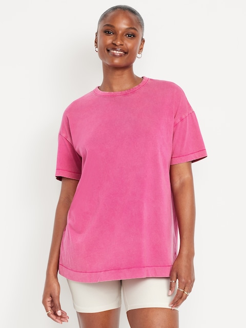 Oversized EveryWear Tunic T-Shirt - Flamingo