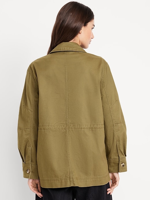 Image number 2 showing, Cinched-Waist Twill Utility Jacket