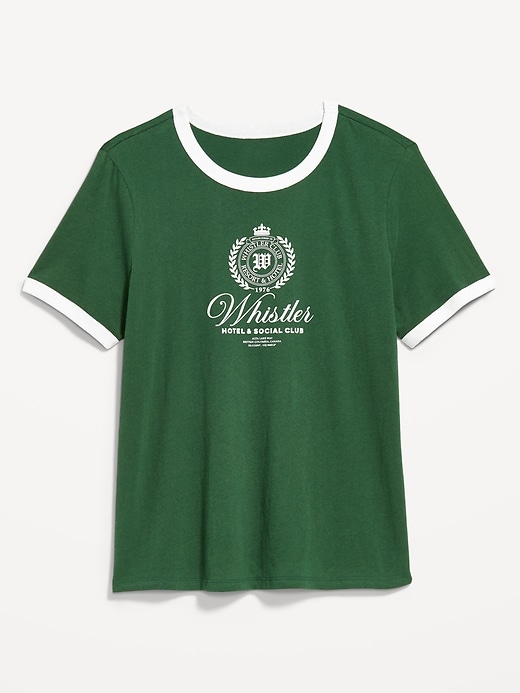 L'image numéro 5 présente T-shirt passe-partout ras du cou à imprimé et bords contrastants