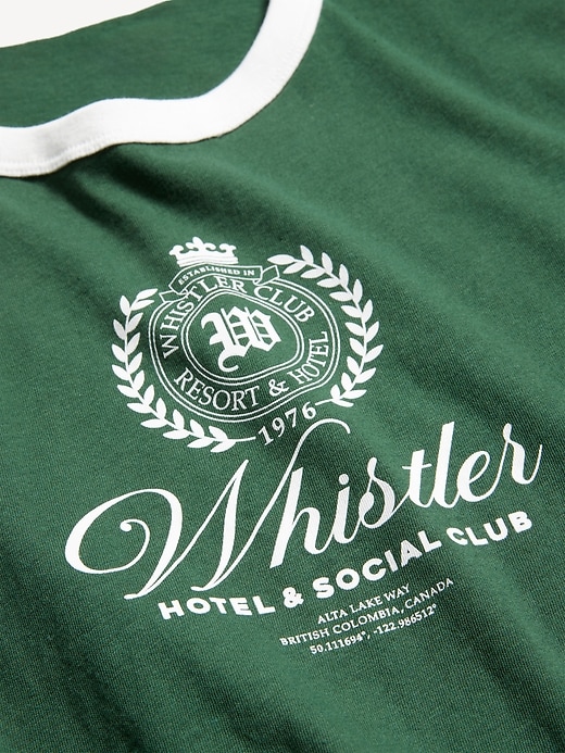 L'image numéro 4 présente T-shirt passe-partout ras du cou à imprimé et bords contrastants