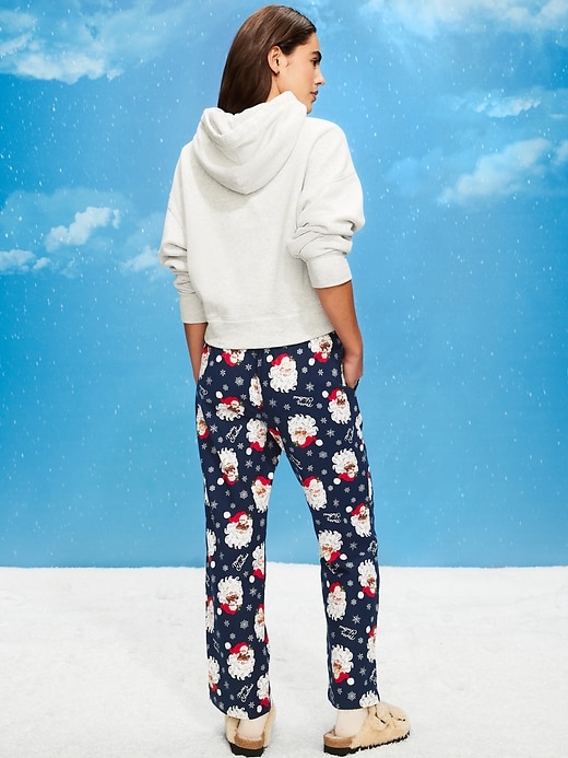 Image number 2 showing, Mid-Rise Printed Flannel Pajama Pants for Women