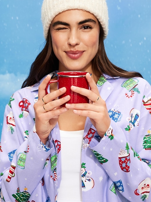 Image number 1 showing, Printed Flannel Pajama Pant Set for Women