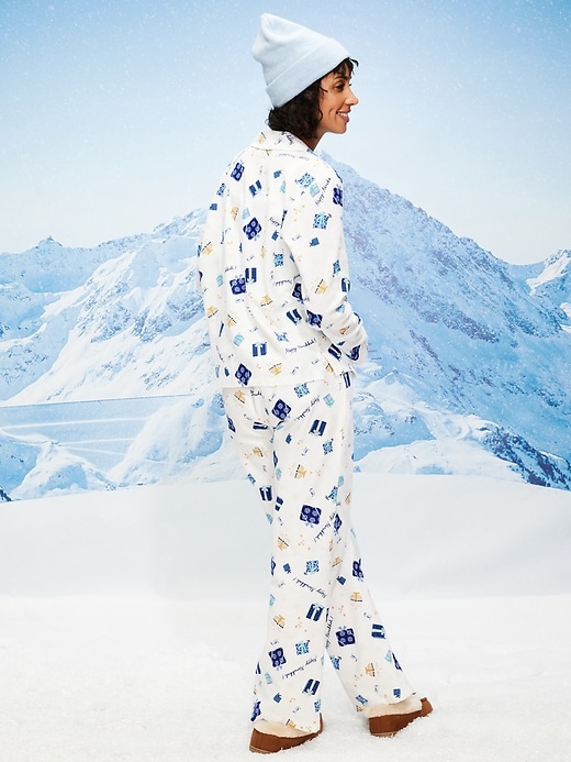Image number 2 showing, Printed Flannel Pajama Pant Set for Women