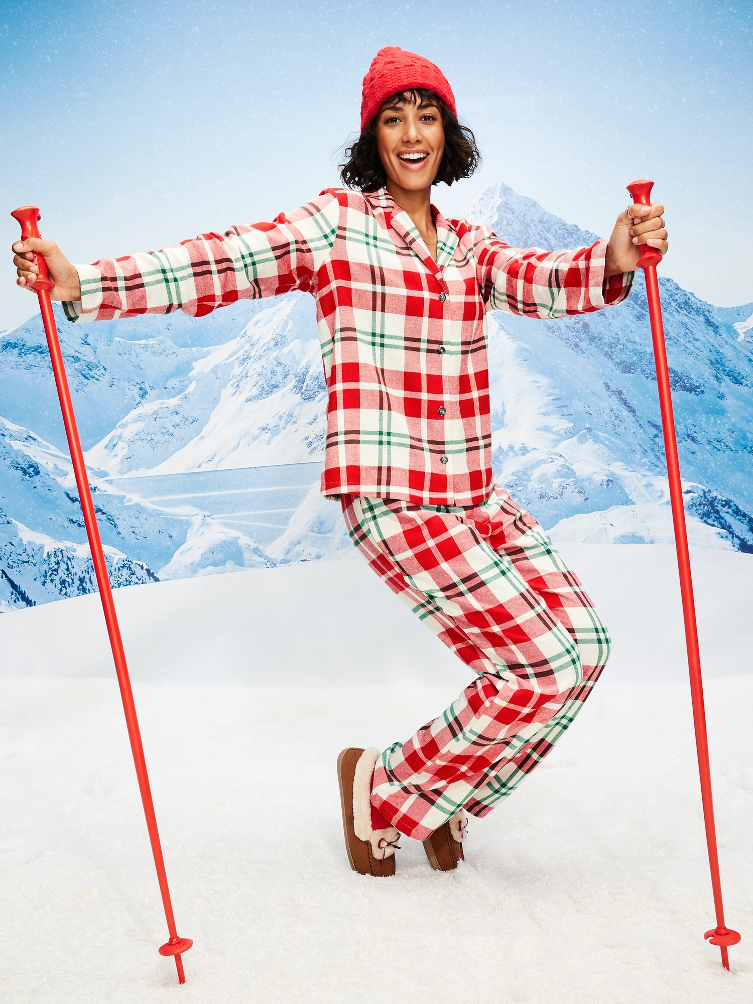 Printed Flannel Pajama Pant Set for Women