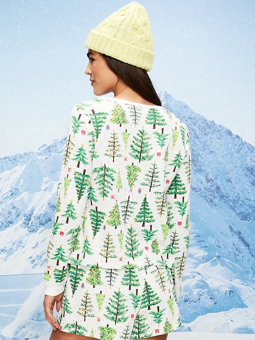 Image number 2 showing, Scoop-Neck Waffle Pajama Top for Women