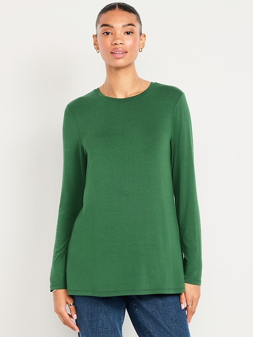 Image number 1 showing, Luxe Long-Sleeve Crew-Neck Tunic
