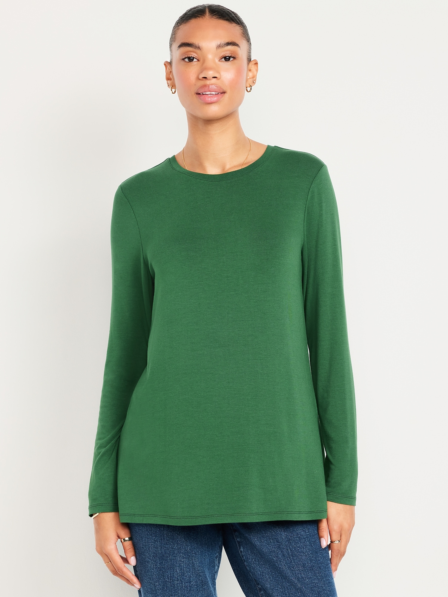 Luxe Long-Sleeve Crew-Neck Tunic