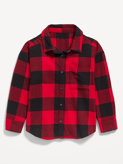 Image number 2 showing, Oversized Long-Sleeve Plaid Flannel Shirt for Girls