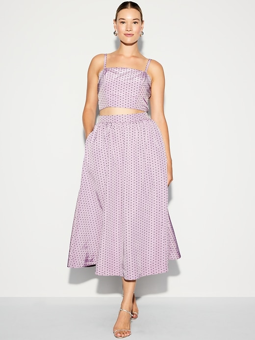 L'image numéro 8 présente Jupe mi-longue en taffetas à taille haute Moments signés Old Navy