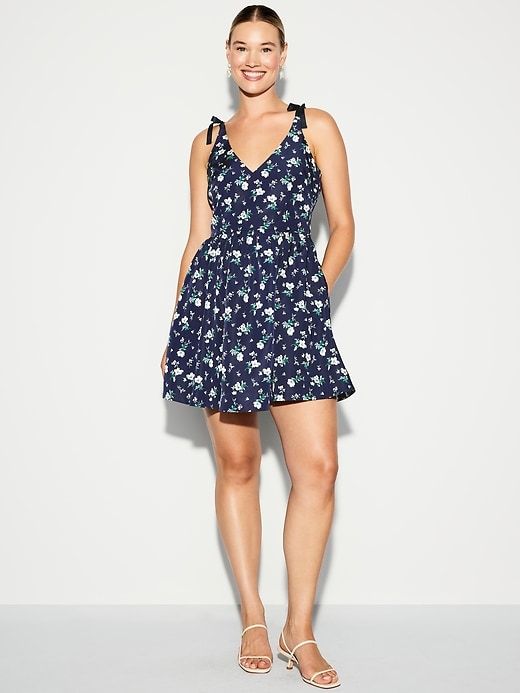 Image number 8 showing, The Occasion by Old Navy Fit & Flare Taffeta Mini Dress