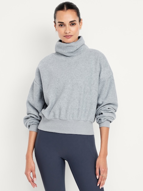 Oversized Performance Microfleece Sweatshirt - Heather Gray