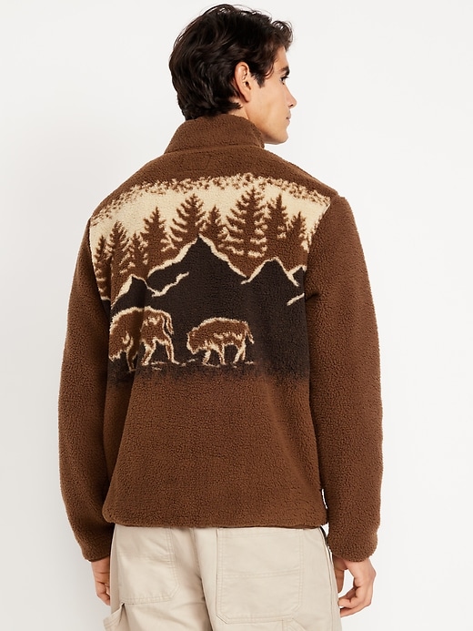 Image number 2 showing, Printed Sherpa Quarter-Zip Pullover