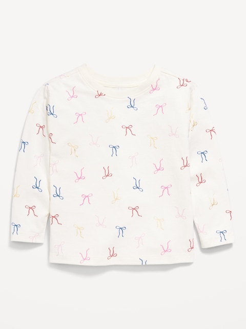 T-shirt à motif à manches longues pour toute-petite fille