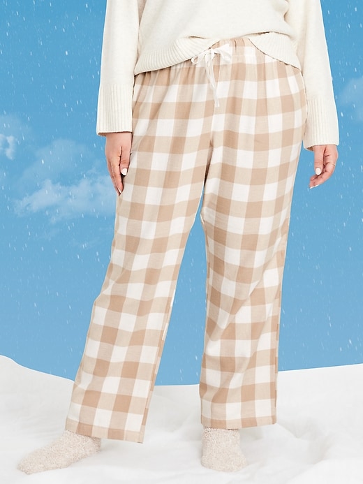 Image number 7 showing, Mid-Rise Plaid Flannel Pajama Pants for Women