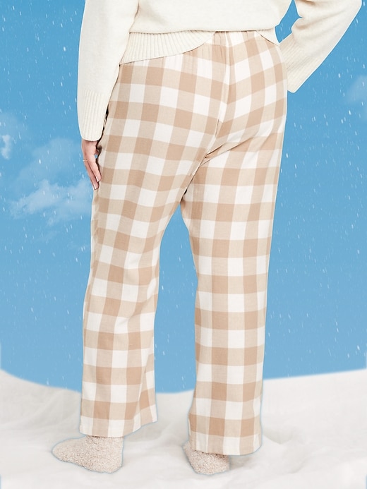 Image number 8 showing, Mid-Rise Plaid Flannel Pajama Pants for Women