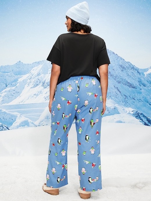 Image number 8 showing, Mid-Rise Printed Flannel Pajama Pants for Women