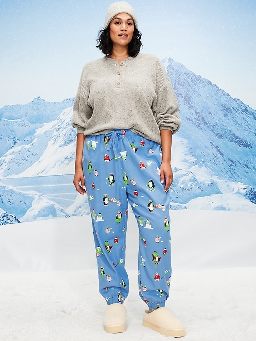 Image number 7 showing, High-Waisted Printed Flannel Pajama Jogger for Women