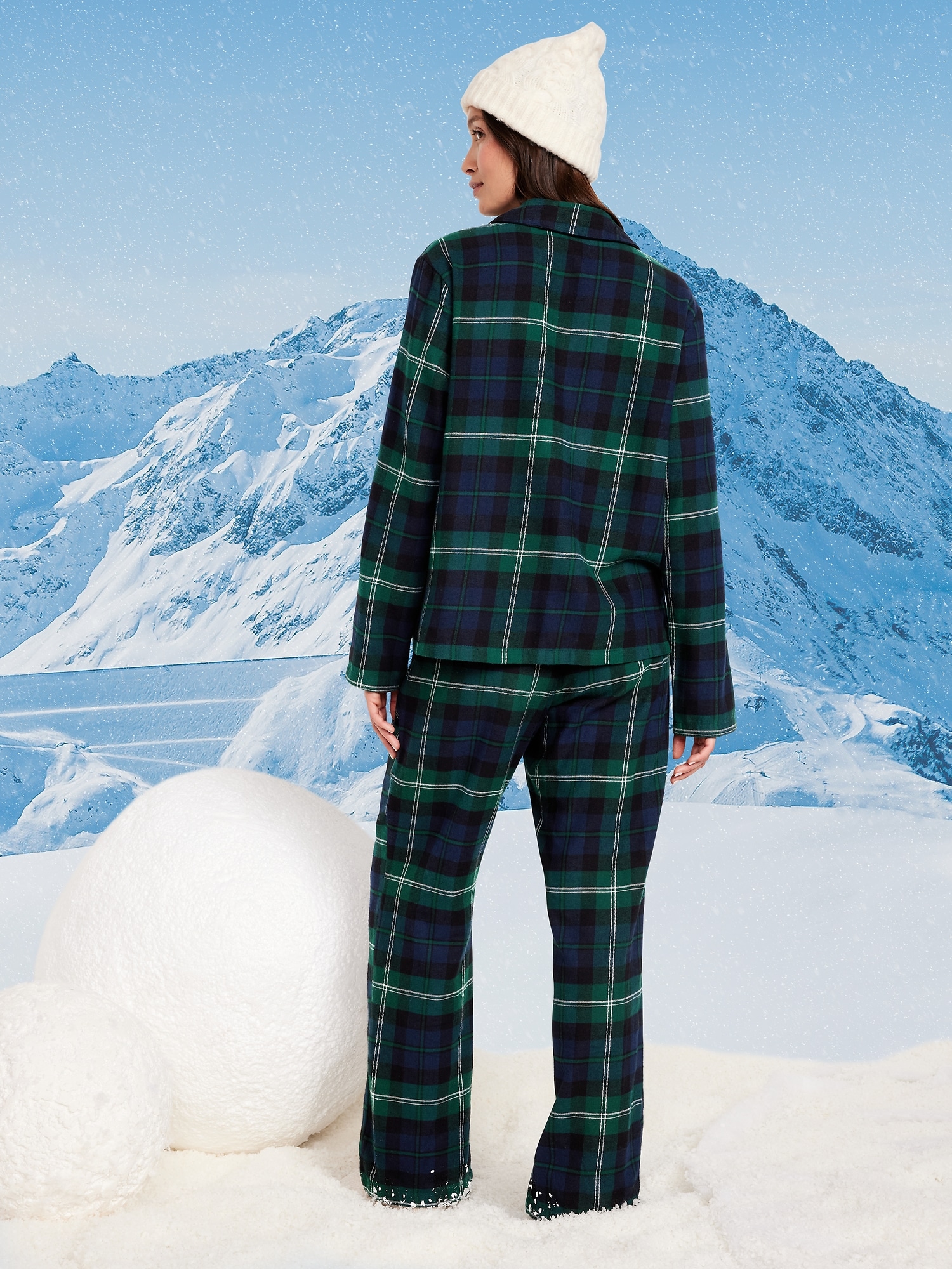 Plaid Flannel Pajama Pant Set for Women
