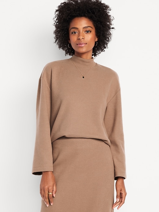 Image number 1 showing, Cozy Mock-Neck Tunic Sweater