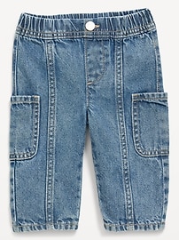 Image number 1 showing, Baggy Barrel-Leg Cargo Jeans for Baby