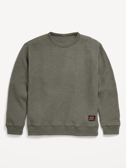 T-shirt en tricot isotherme à manches longues pour garçon - Vert Forêt