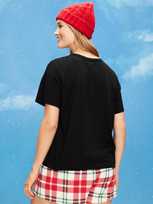 L'image numéro 6 présente T-shirt ras du cou à imprimé des Fêtes pour femme