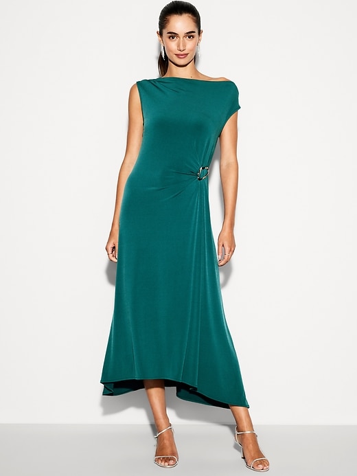 Image number 1 showing, The Occasion by Old Navy Twist-Front Jersey Midi Dress