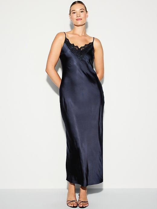 Image number 7 showing, The Occasion by Old Navy Satin V-Neck Maxi Dress