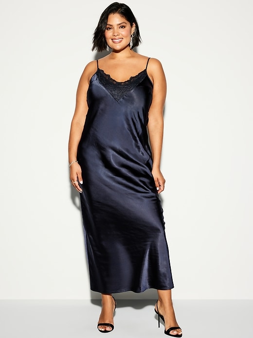 Image number 4 showing, The Occasion by Old Navy Satin V-Neck Maxi Dress