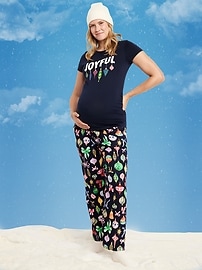 L'image numéro 1 présente Pantalon de pyjama en flanelle à imprimé de maternité