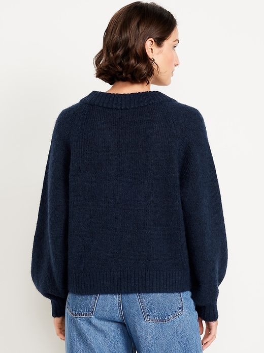 Image number 2 showing, Cozy Cropped V-Neck Sweater
