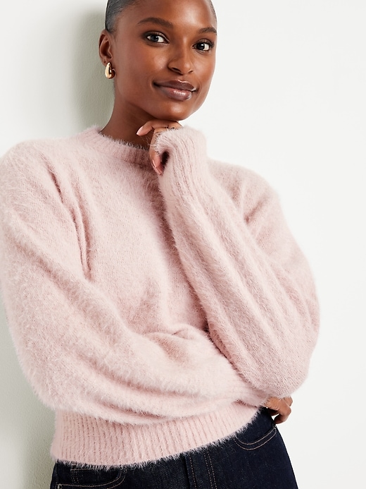 Image number 3 showing, Crew-Neck Eyelash Sweater