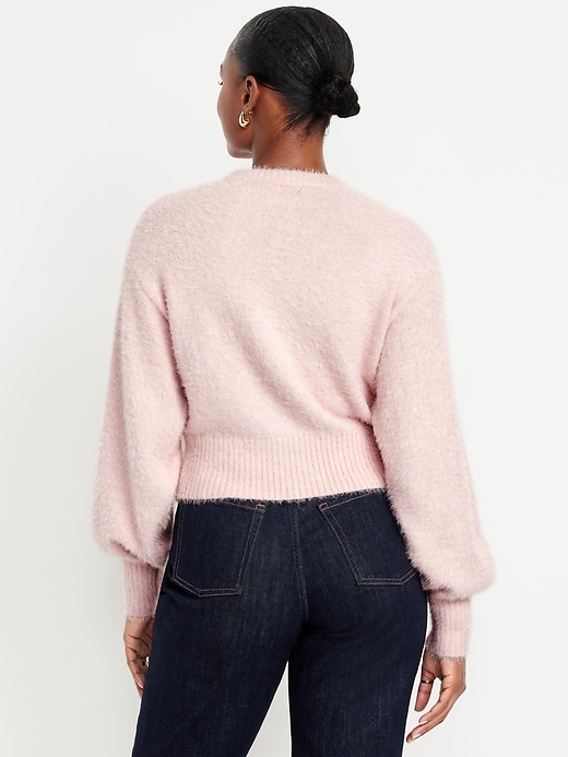 Image number 2 showing, Crew-Neck Eyelash Sweater