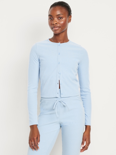 Sweater Ribbed Cardigan Sweater - Peri Heir