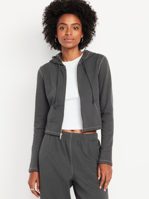 SoComfy Cropped Zip Hoodie Sweatshirt