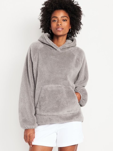 Oversized Sherpa Pullover Hoodie - Basalt